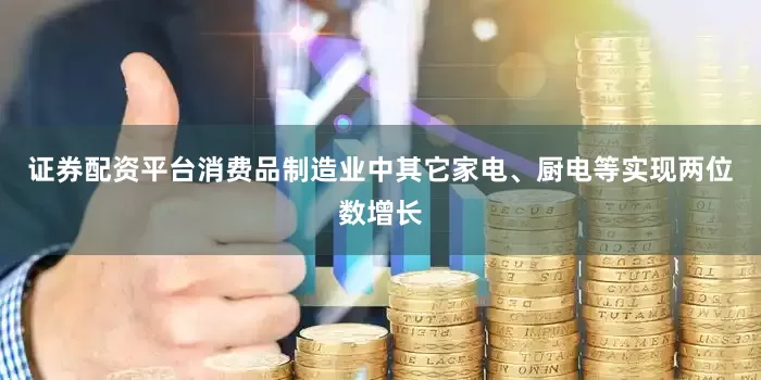 证券配资平台消费品制造业中其它家电、厨电等实现两位数增长